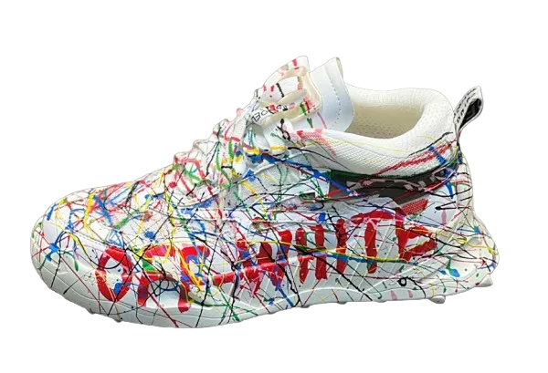 Off White Odsy-1000 Graffitti Painted Sneakers