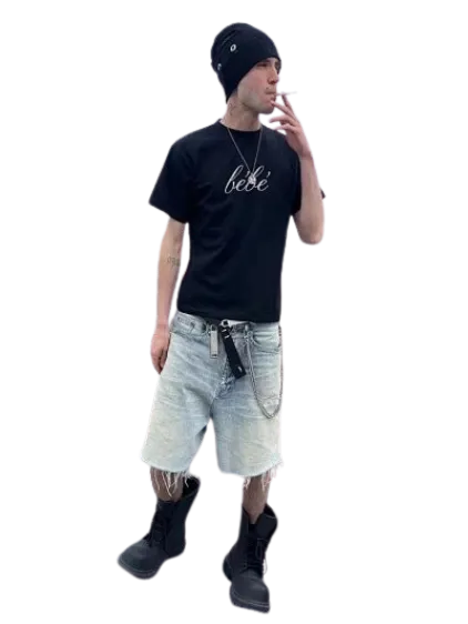 Balenciaga Washed Denim Shorts