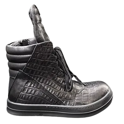 Rick Owens Geobasket Snake Skin Sneakers