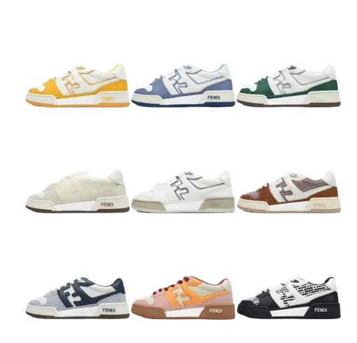 Fendi Match Leather Sneakers