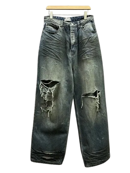 Balenciaga Mud Destroyed Jeans