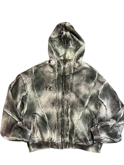 Hanorac cu fermoar Thug Club Gray
