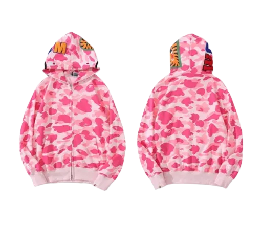 Hanorac cu fermoar Bape Camo Shark