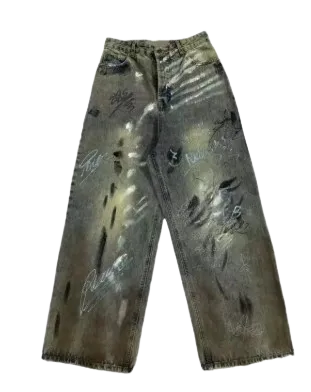 Blugi Balenciaga Graffiti Denim