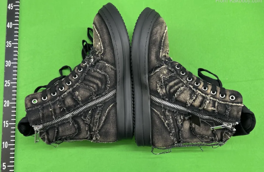 Rick Owens Distressed Geobaskets Sneakers