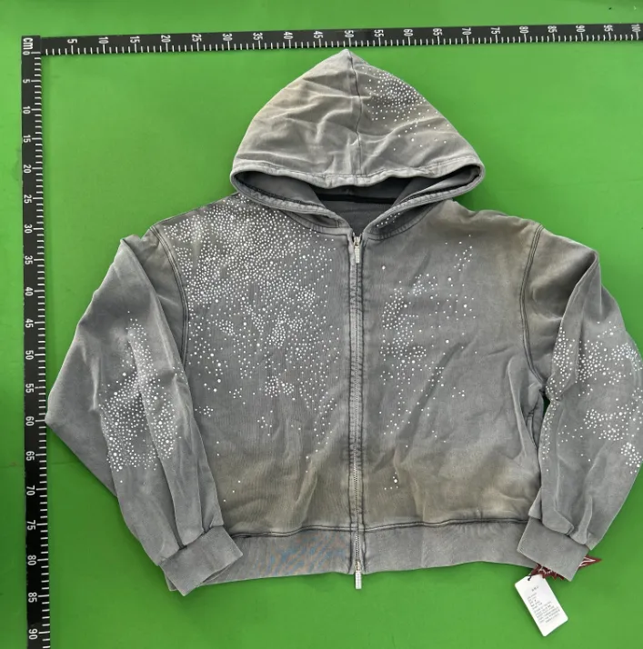 DND4DES Diamond Distressed Zip Hoodie