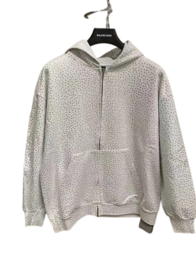 Balenciaga Rhinestones Zip Hoodie