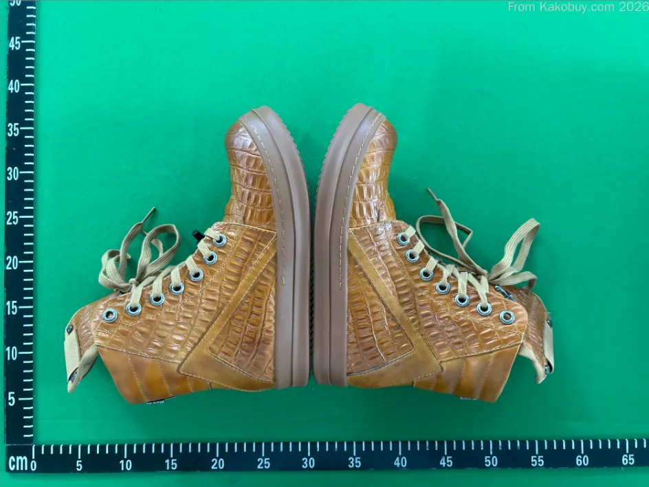 Adidași Rick Owens Crocodile Pattern Geobaskets