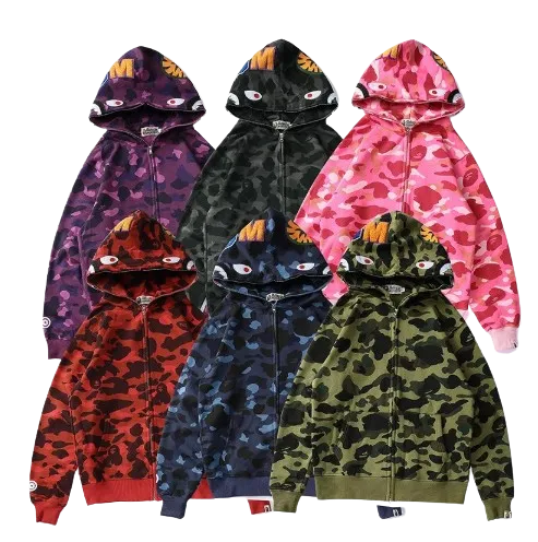 Hanorac cu fermoar Bape Camo