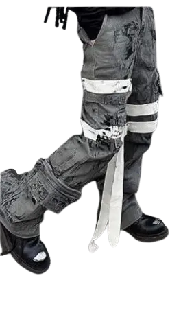 Pantaloni lungi Distressed Strap Cargo