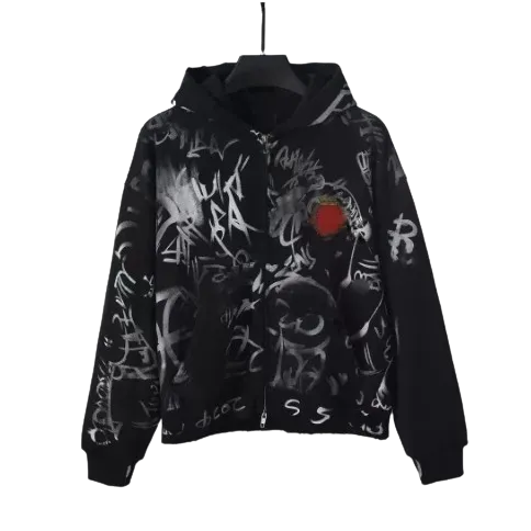 Balenciaga Black Skater Zip Hoodie