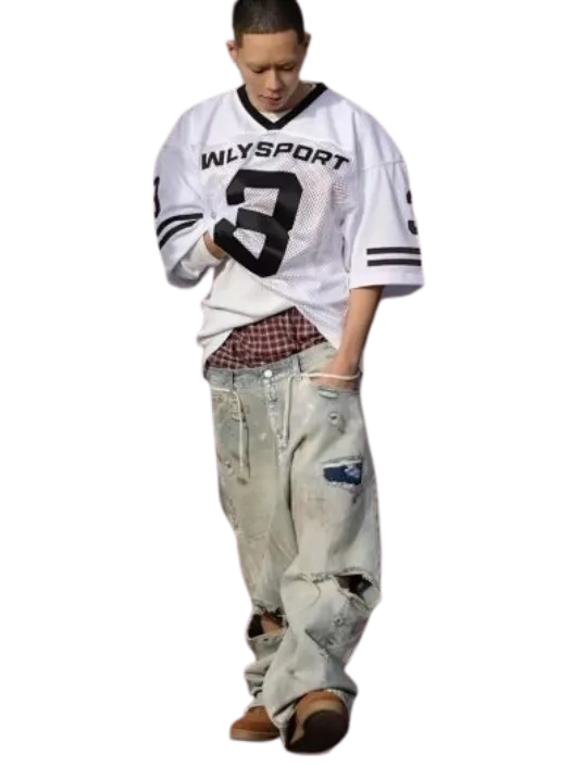 Vetements Distressed Painted Jeans